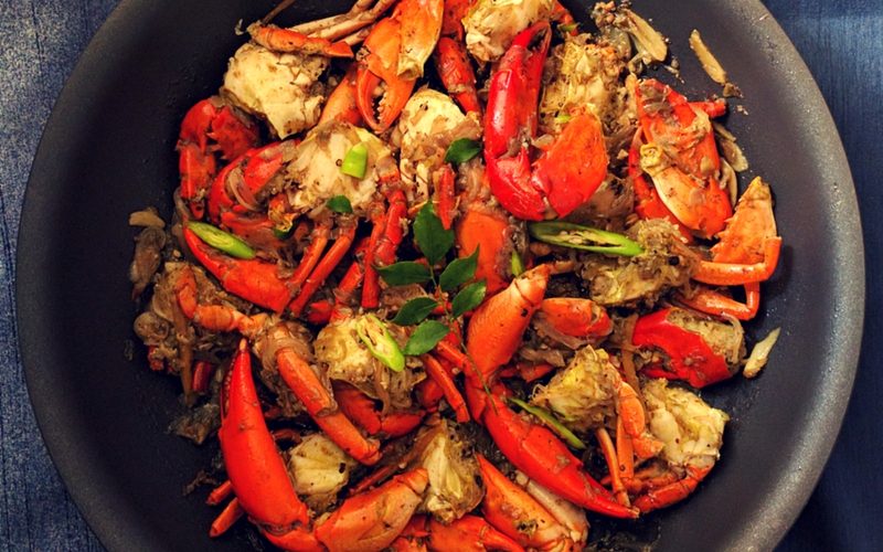 Onion and Pepper Crab