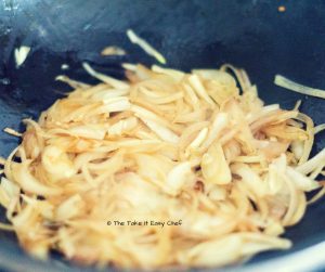 Fry onions to golden brown