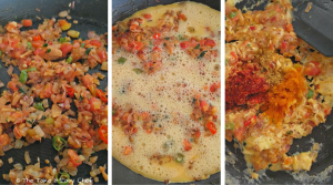 Egg Bhurji (Scrambled Eggs Indian Style) - Step 6, 7, 8. Eggs cooked with spices