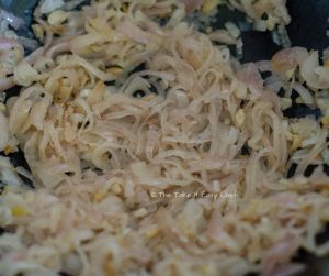 Black Pepper Chicken Steps - Shallow fry until the onions are tender