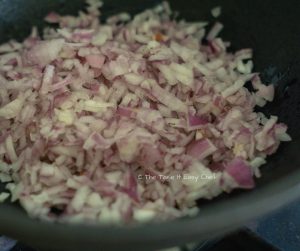 Garlic Chicken Steps - Sauteing onions