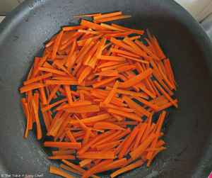 Bibimbap cooking steps - carrots