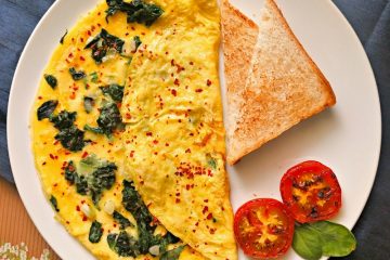 Spinach Omelette with Parmesan Cheese