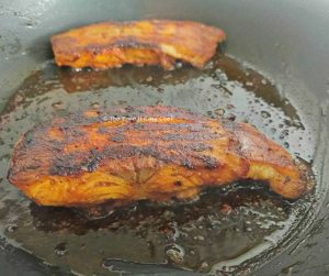 Pan-frying in progress