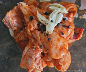 Chicken marinated in the sauce mix