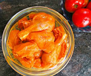 Chicken kept to marinate