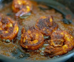 Chilli Fried Prawns Steps - Evenly fry both sides