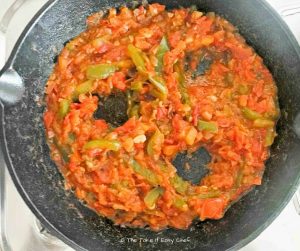 Make wells in the pan for eggs