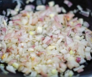 Fry onions in a pan