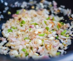 In goes the green chilli to add some heat