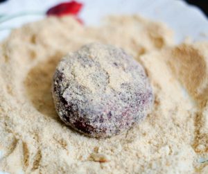 Coat with breadcrumbs