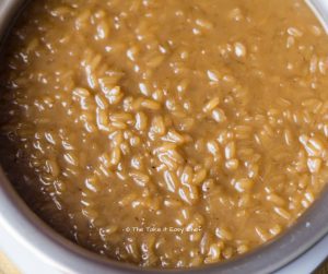 Add thick coconut milk to complete the cooking