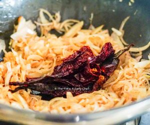 Add dry red chillies to the mix