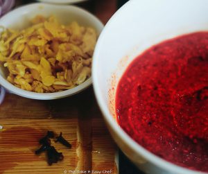 Chillies ground to a fine paste for laal maas