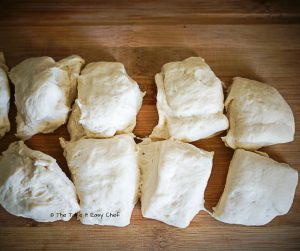 Divide the dough for the Pull-Apart Cheesy Garlic Bread