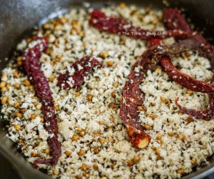Chilli Bajji Pav Steps - Roasting grated coconut