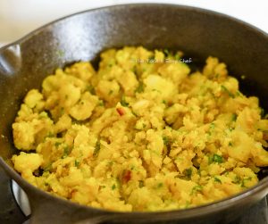 Chilli Bajji Pav Steps - Aloo masala ready