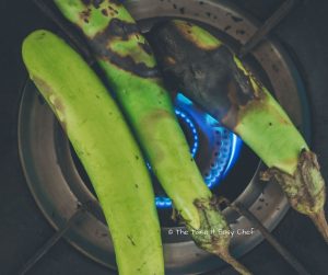 Vazhuthananga Udachathu (Roasted Brinjal Eggplant Aubergine Kerala Style) Steps - You can roast more than one at a go