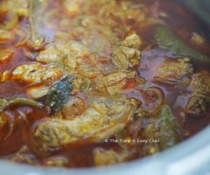 Chicken Salna Preparation - Chicken cooked to perfection in the cooker