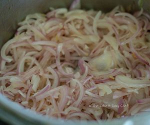 Chicken Salna Steps - Cooking the sliced onions